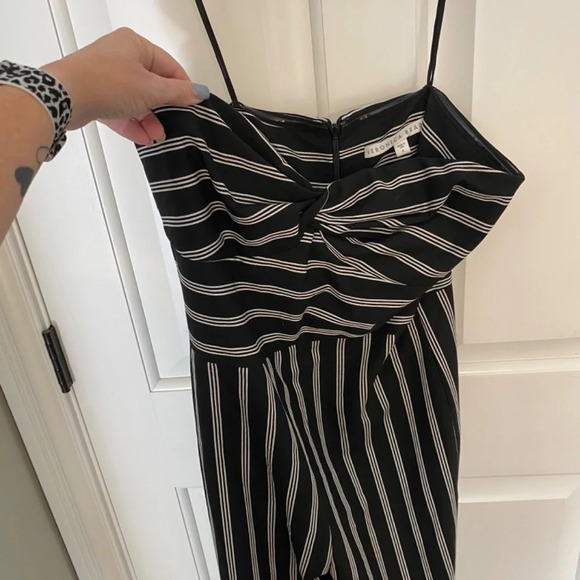 Veronica Beard Cypress Stripe Strapless Jumpsuit black 33799 - Picture 5 of 13